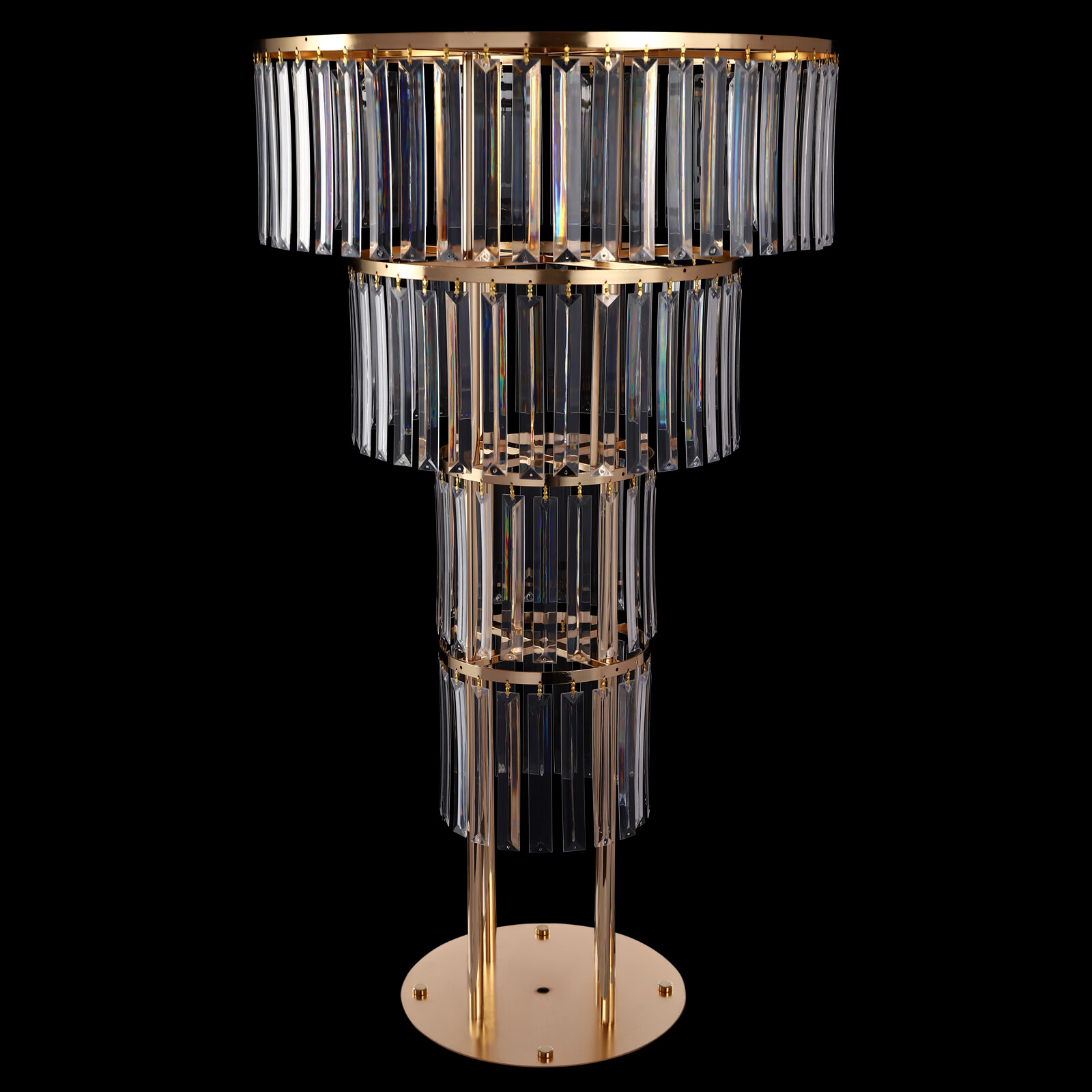 Wedding Gold Crystal Flower Stand, Round Pedestal Stand, Crystal Flower Stand