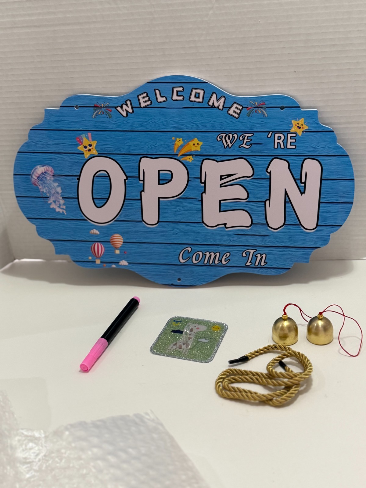 Double Sided “OPEN/CLOSED” Sign w/ “Be Back” Clock 10 x 16 Blue FAST SHIP