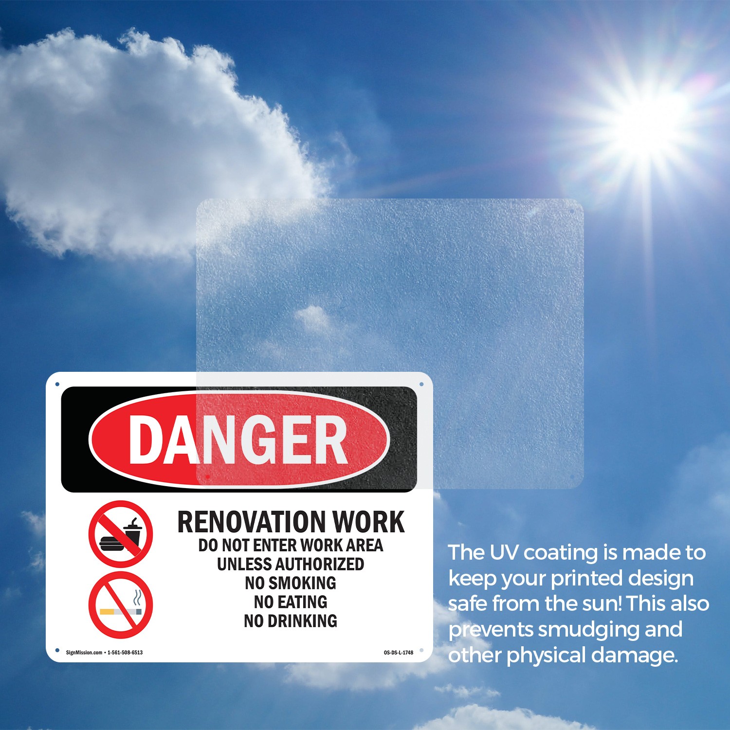 Renovation Work Do Not Enter Work Area OSHA Danger Sign Or Decal – 5 or 10 Pack