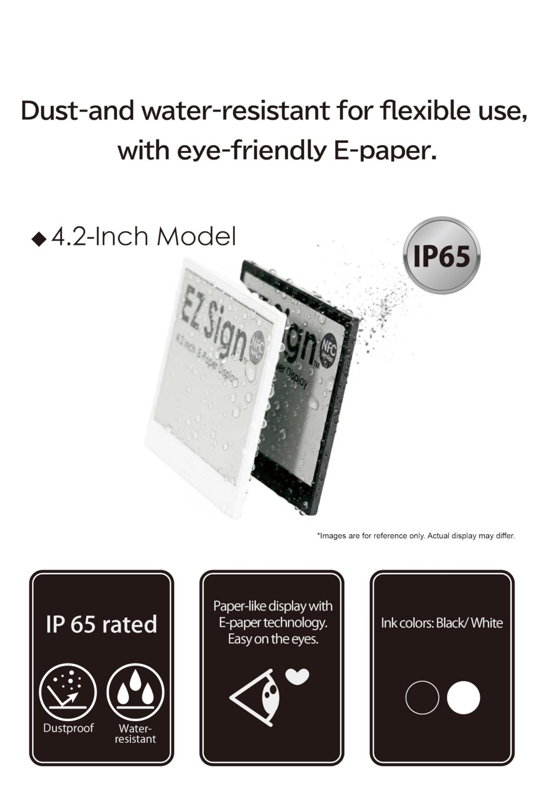 Santek EZ Sign NFC E-Paper Display, No Battery & 2-Color Rewritable Display IP65