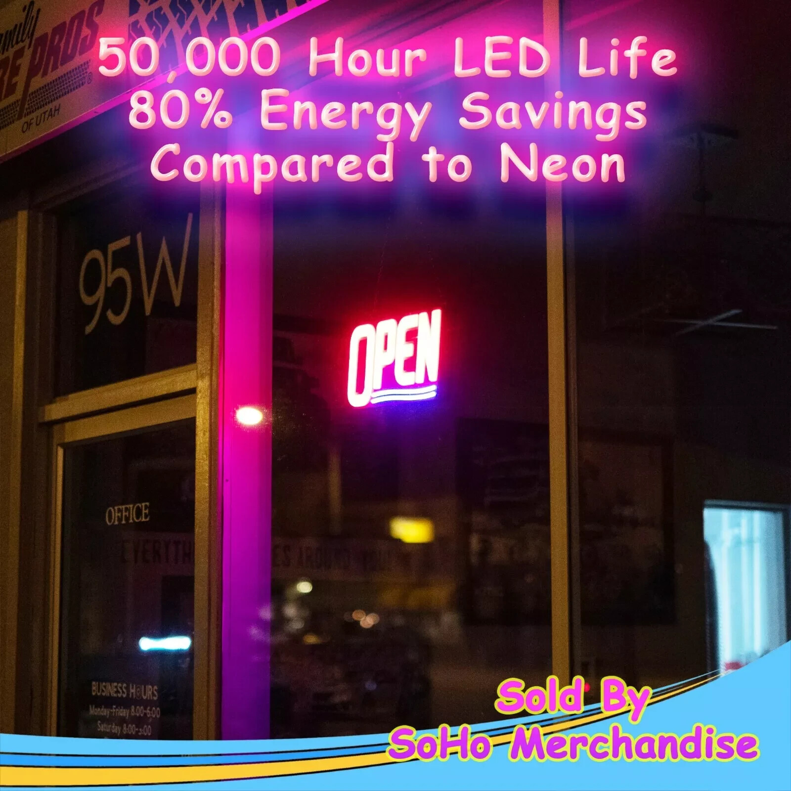 Ultra Bright Open Sign LED Neon Light Business Display for Restaurant Store Shop