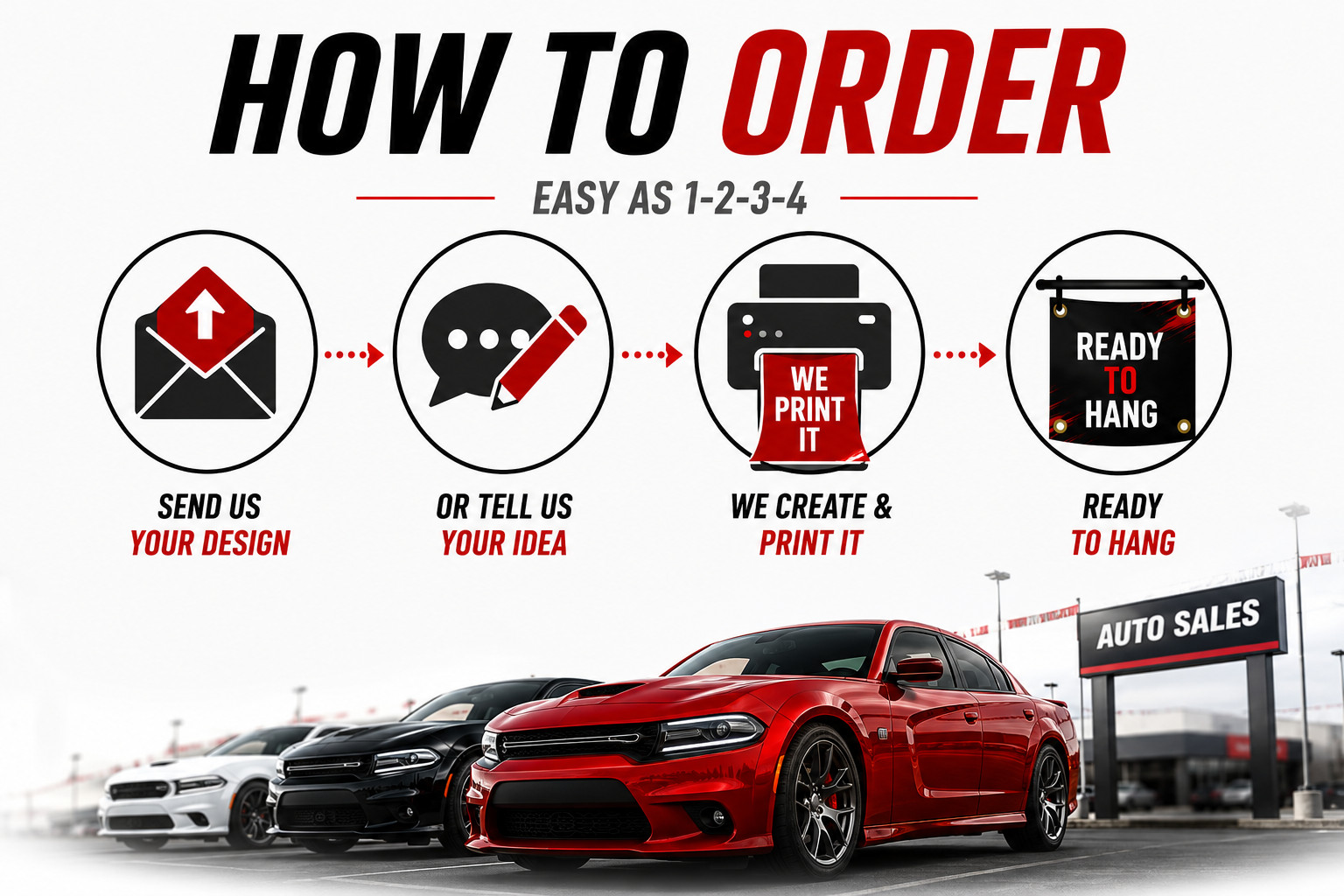 Custom Car Dealership Banner Vinyl Waterproof 13oz Heavy Duty Fast Ship