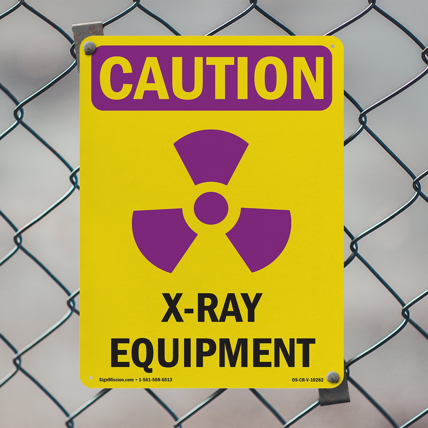 X-Ray Equipment With Symbol OSHA Caution Radiation Sign Or Decal – 5 or 10 Pack