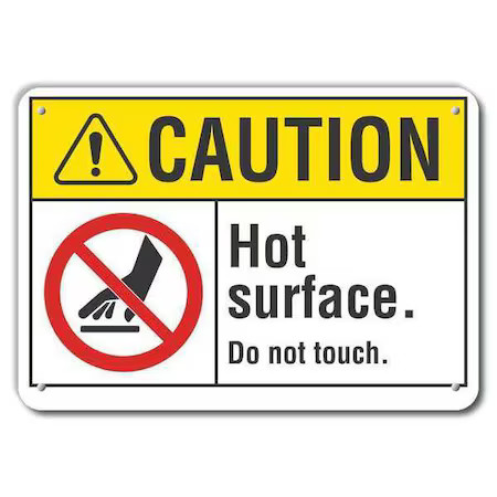 Lyle Lcu3-0083-Ra_10X7 Caution Sign, 7 In H, 10 In W, Aluminum, Vertical