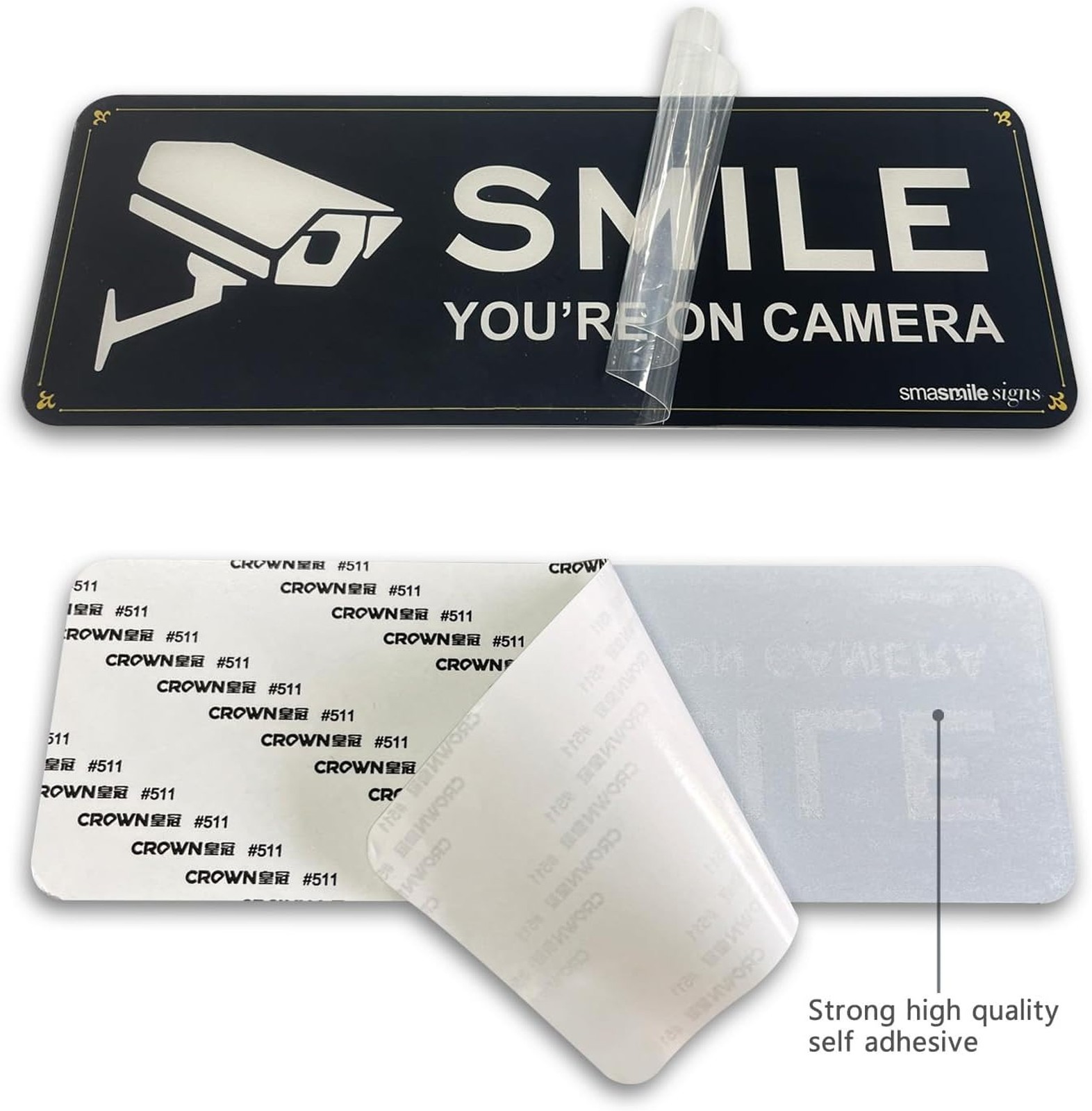 Security Camera Signs 4 Pack Acrylic 9×3.1 Inches No Soliciting Home Security