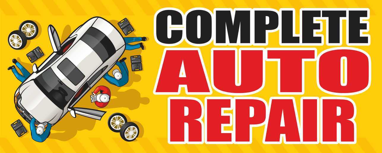 COMPLETE AUTO REPAIR Advertising Banner Vinyl Mesh Sign car service shop garage