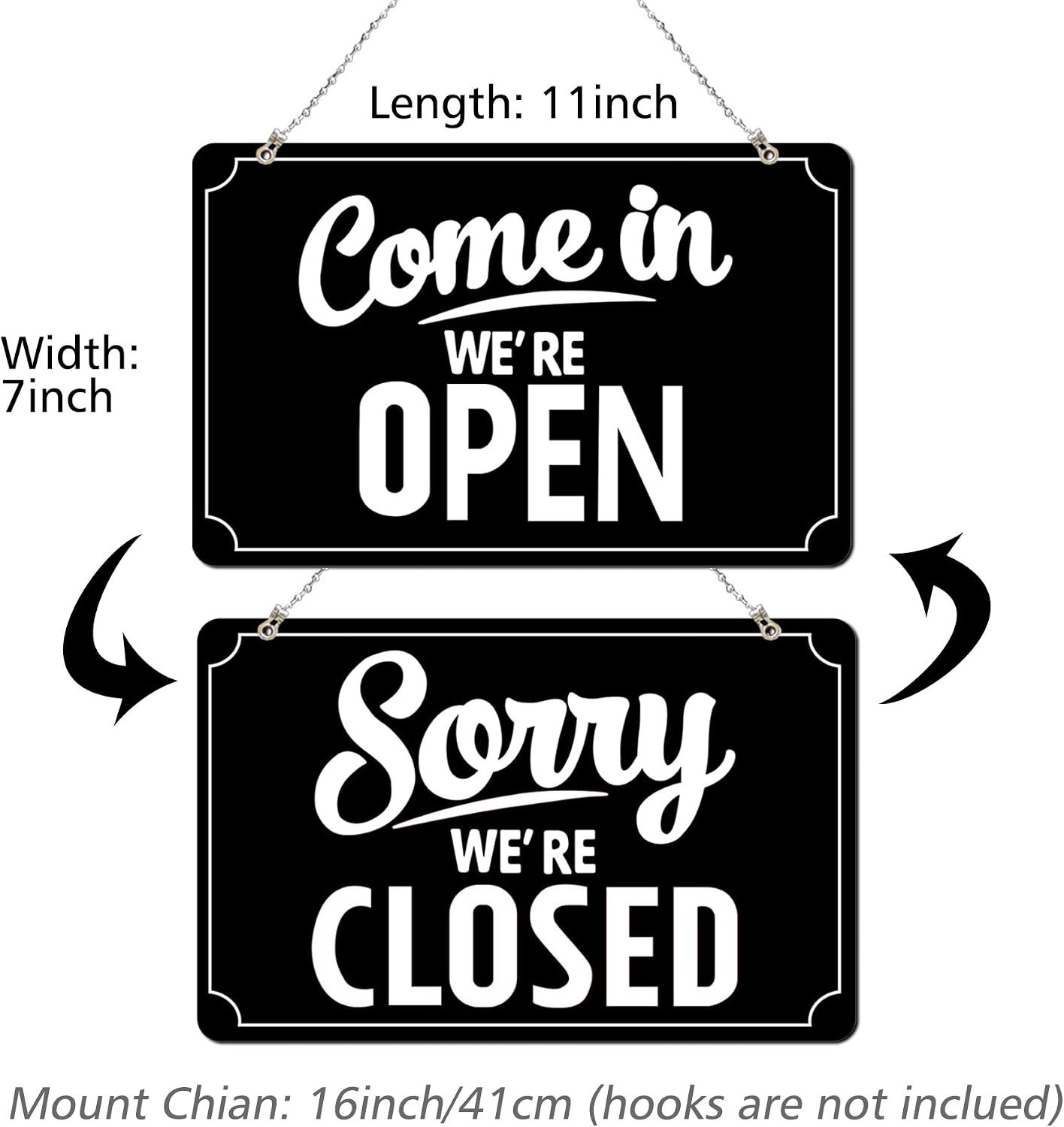 Open Closed Signs Business Hours Sign Set for Window Door Open Signs for Busi…