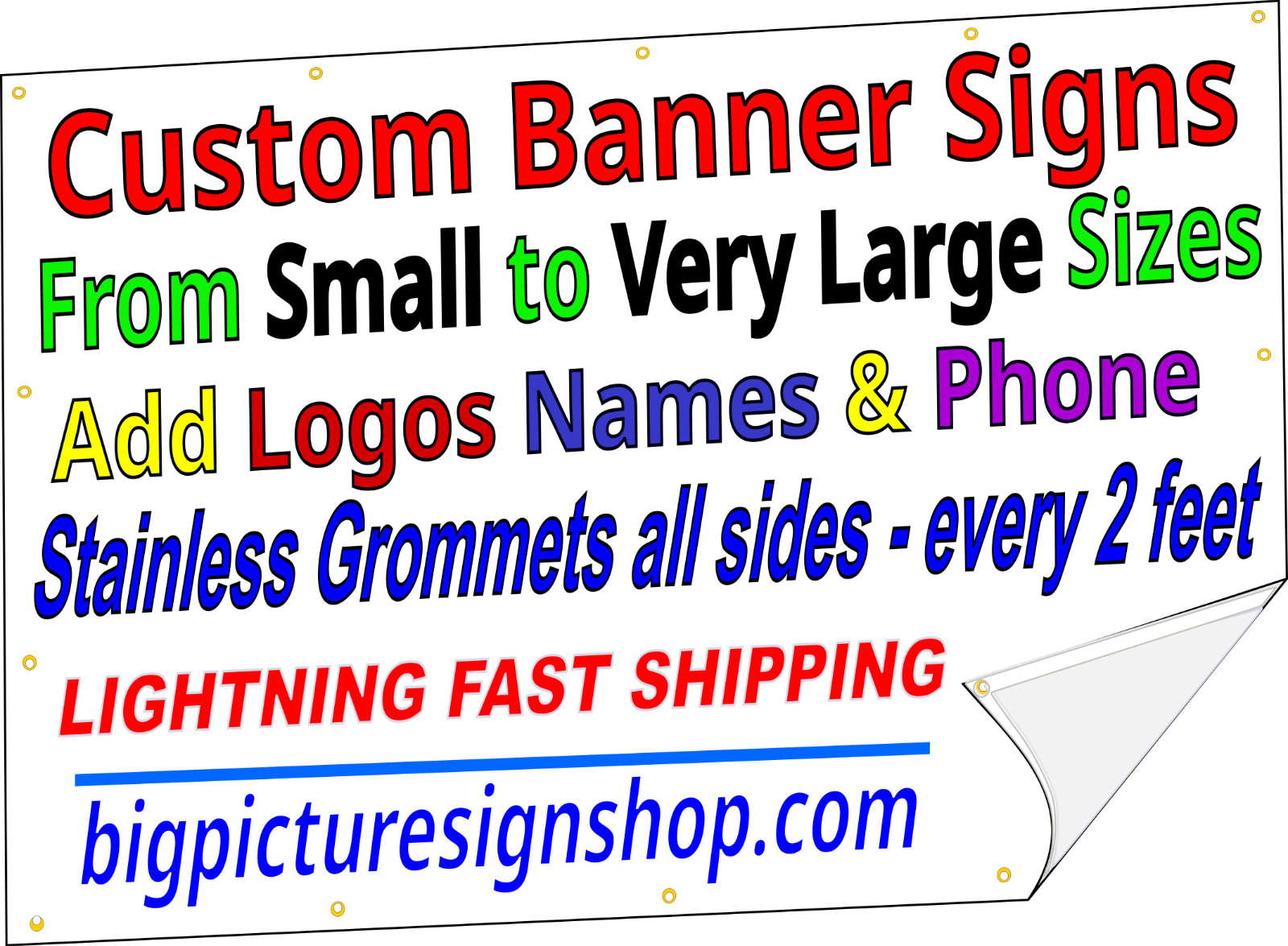 STORE CLOSING -HUGE SALE-HUGE VINYL BANNERS-3 SHAPES-42 Sizes-USA MADE-FAST SHIP