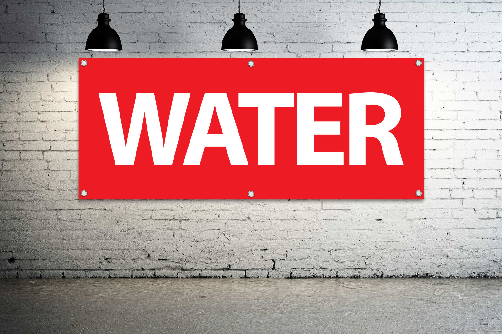 WATER Text Generic Vinyl Banner Sign H2O Hydration Vendor Festival Fair Agua New