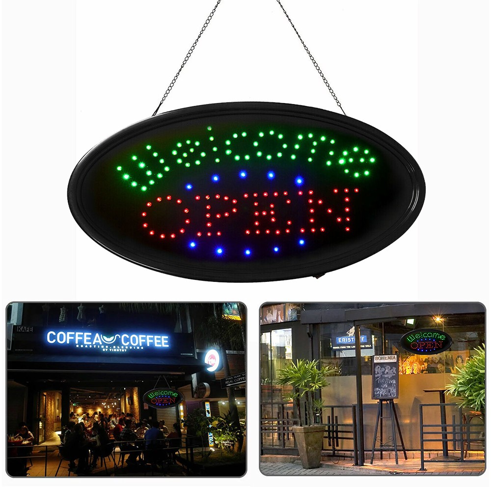 Large LED Open Sign Neon Light Bright Restaurant Bar Store Shop Hotel Business