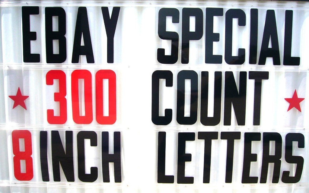 New 8 & Plastic Outdoor Readerboard Marquee Sign Letters 8″ ON 8 7/8″ 300 Count