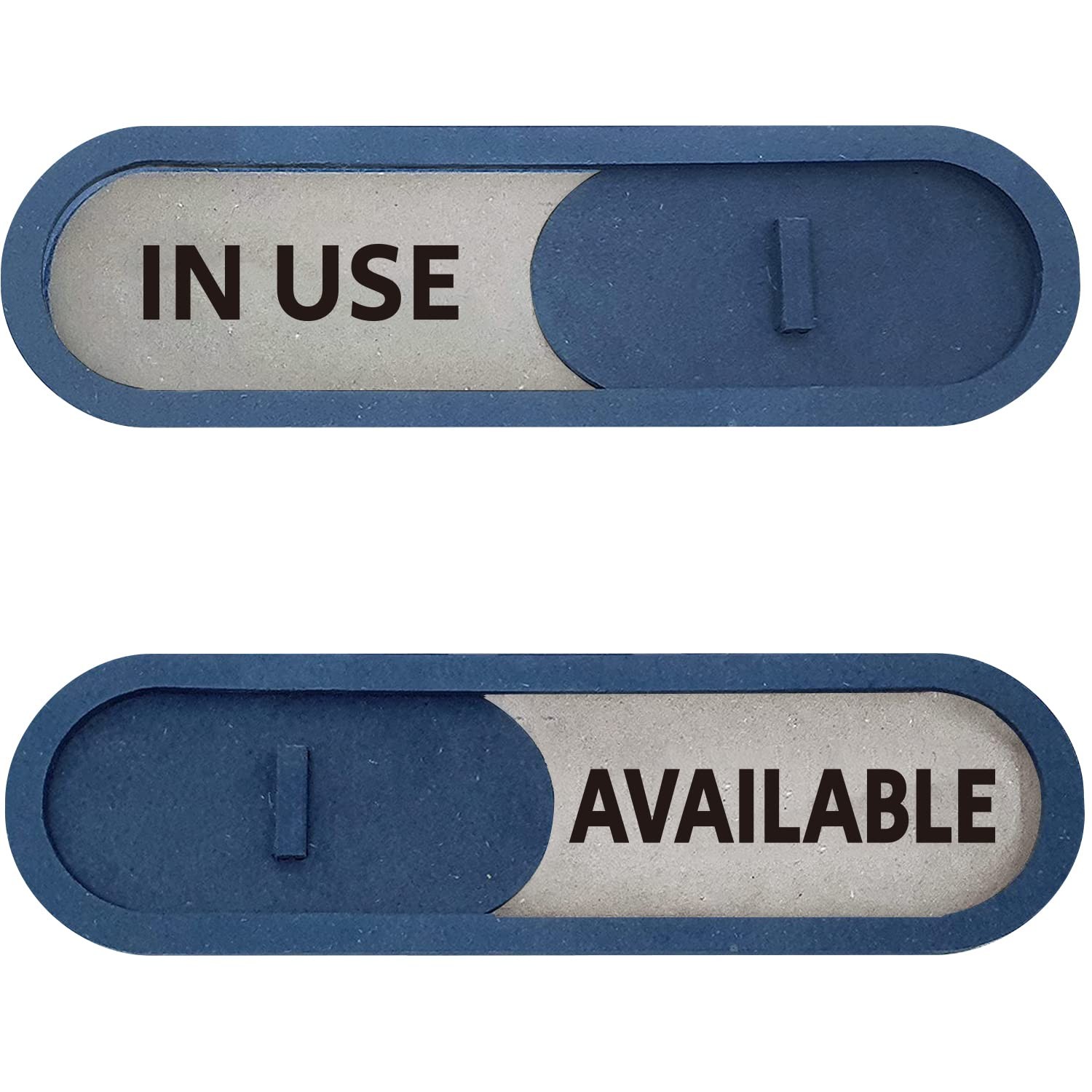 In Use Available Slider Door Sign Home Office Premium MDF 7.5×2.2 Inch Blue