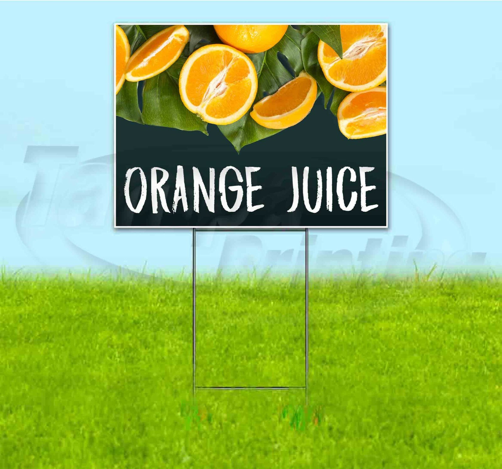 ORANGE JUICE 18×24 Yard Sign Corrugated Plastic Bandit Lawn USA PRODUCE