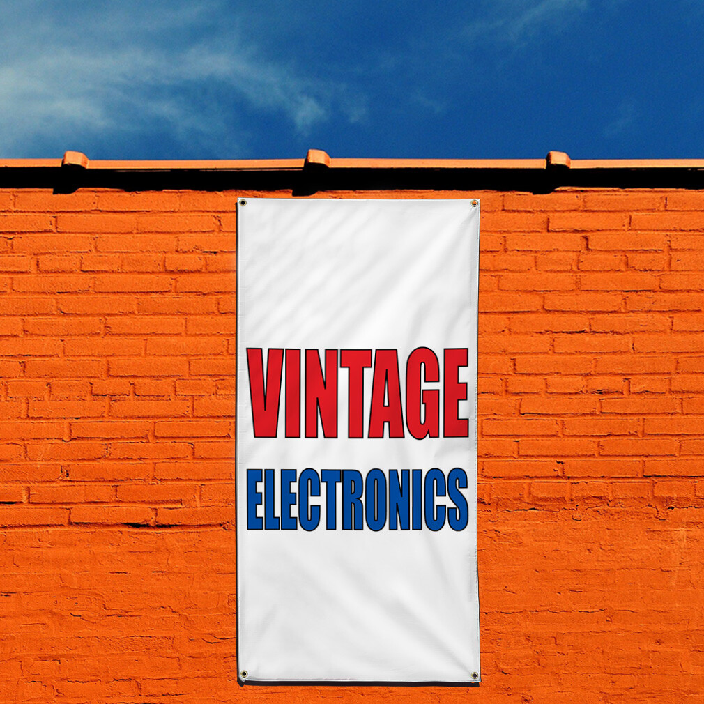 Vertical Vinyl Banner Multiple Sizes Vintage Electronics Vintage Outdoor