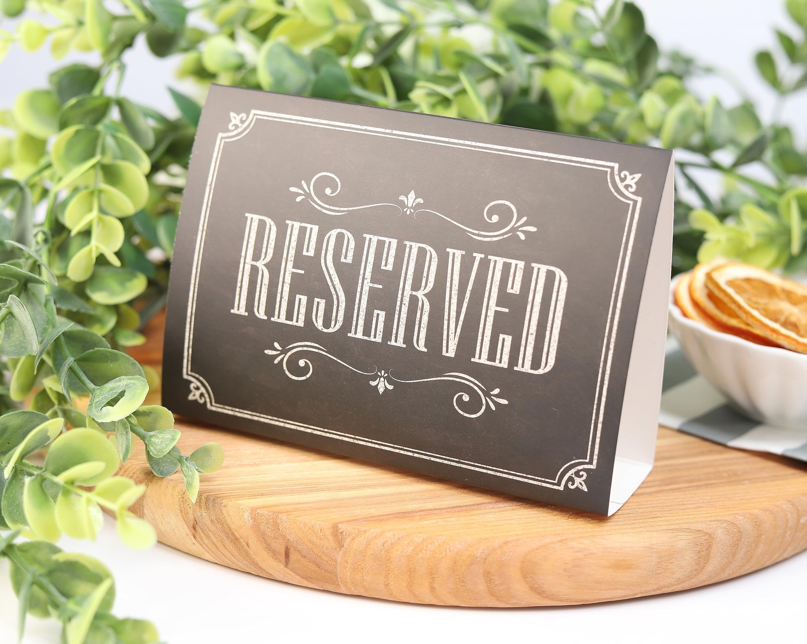 20 PCS Black Chalkboard Rustic Reserved Table Sign Tent Cards Event Decor