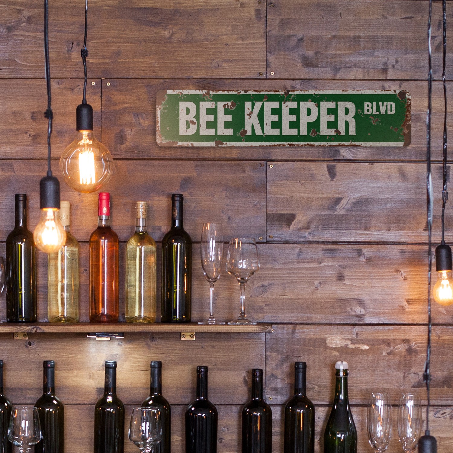 BEE KEEPER Vintage Style Street Sign Metal Road Sign honey hive hornets honeybee