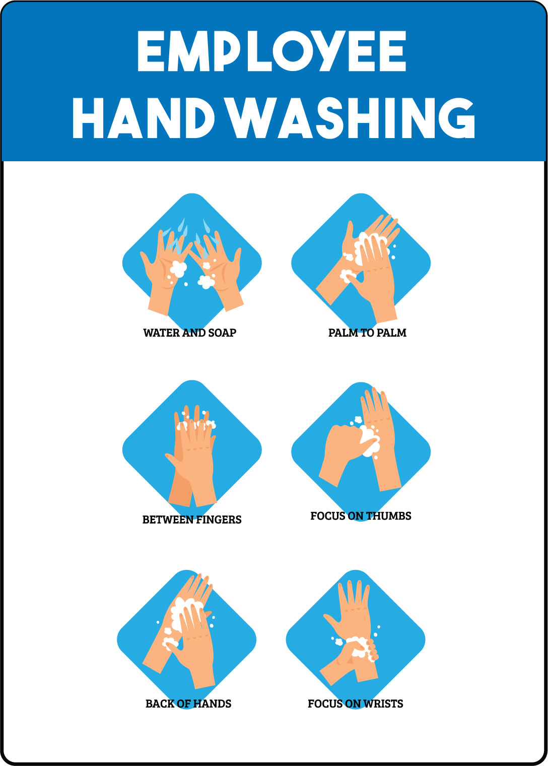 LAUNDRY: EMPLOYEE HAND WASHING PROCEDURE SHEET | Adhesive Vinyl Sign Decal