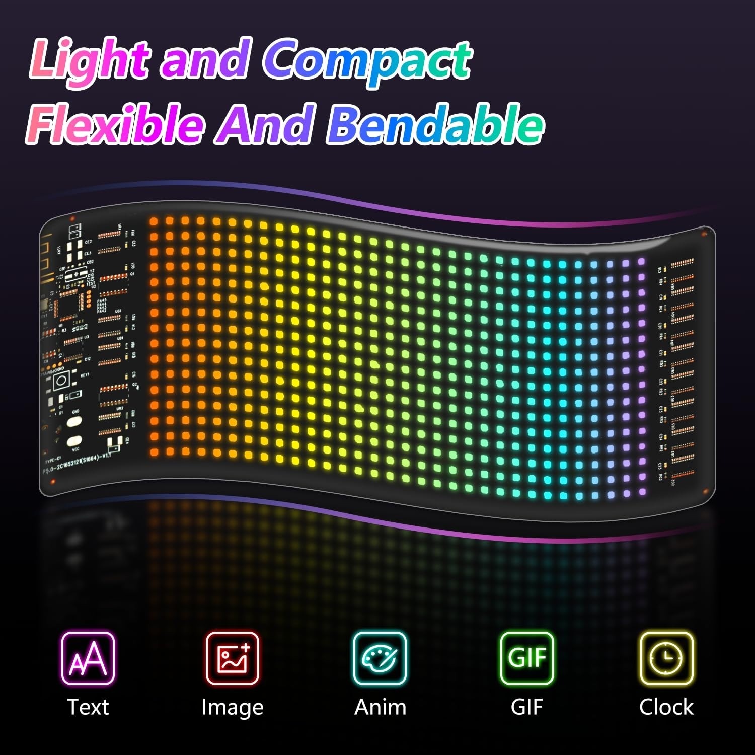 Programmable LED Matrix Sign – Flexible 7×3 Panel for Car, Desk & Events