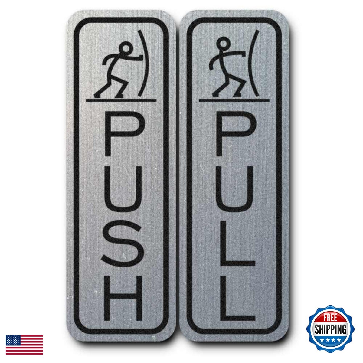 All Quality Classic Fun Push Pull Door Signs – Durable Material Sets Two Signs