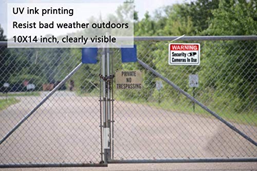 Warning Sign Video Surveillance Security Cameras 10×14 Inch Aluminum 2-Pack