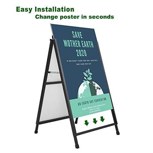 Heavy Duty A-Frame Sidewalk Sign 24×36, Portable Double-Sided Sandwich Board, Me