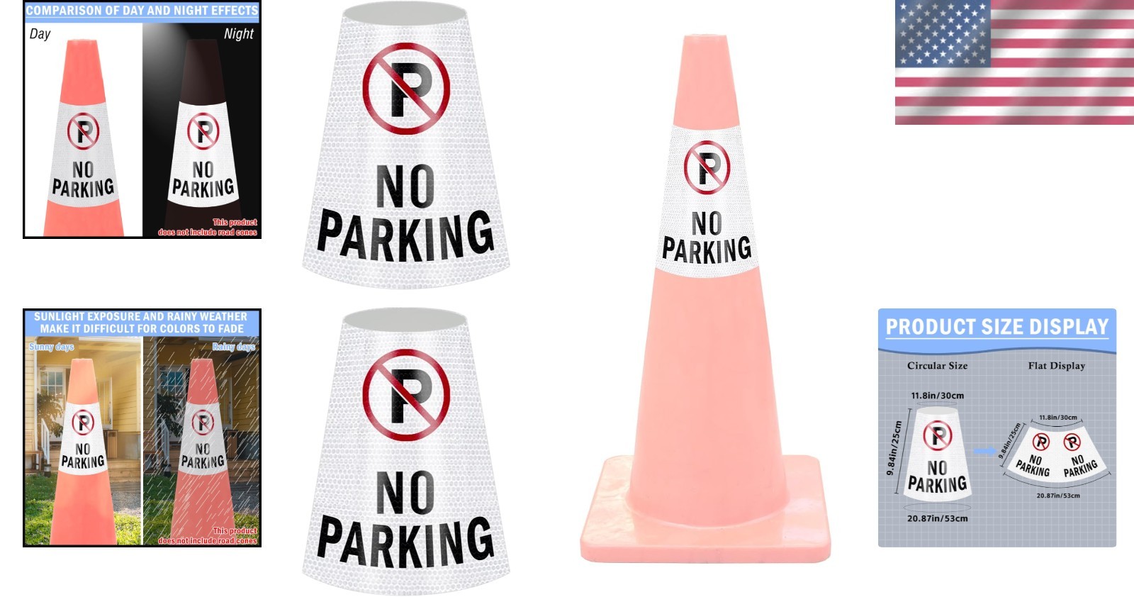 High Visibility Reflective Cone Sleeves 2 Pack – Essential for Traffic Safety