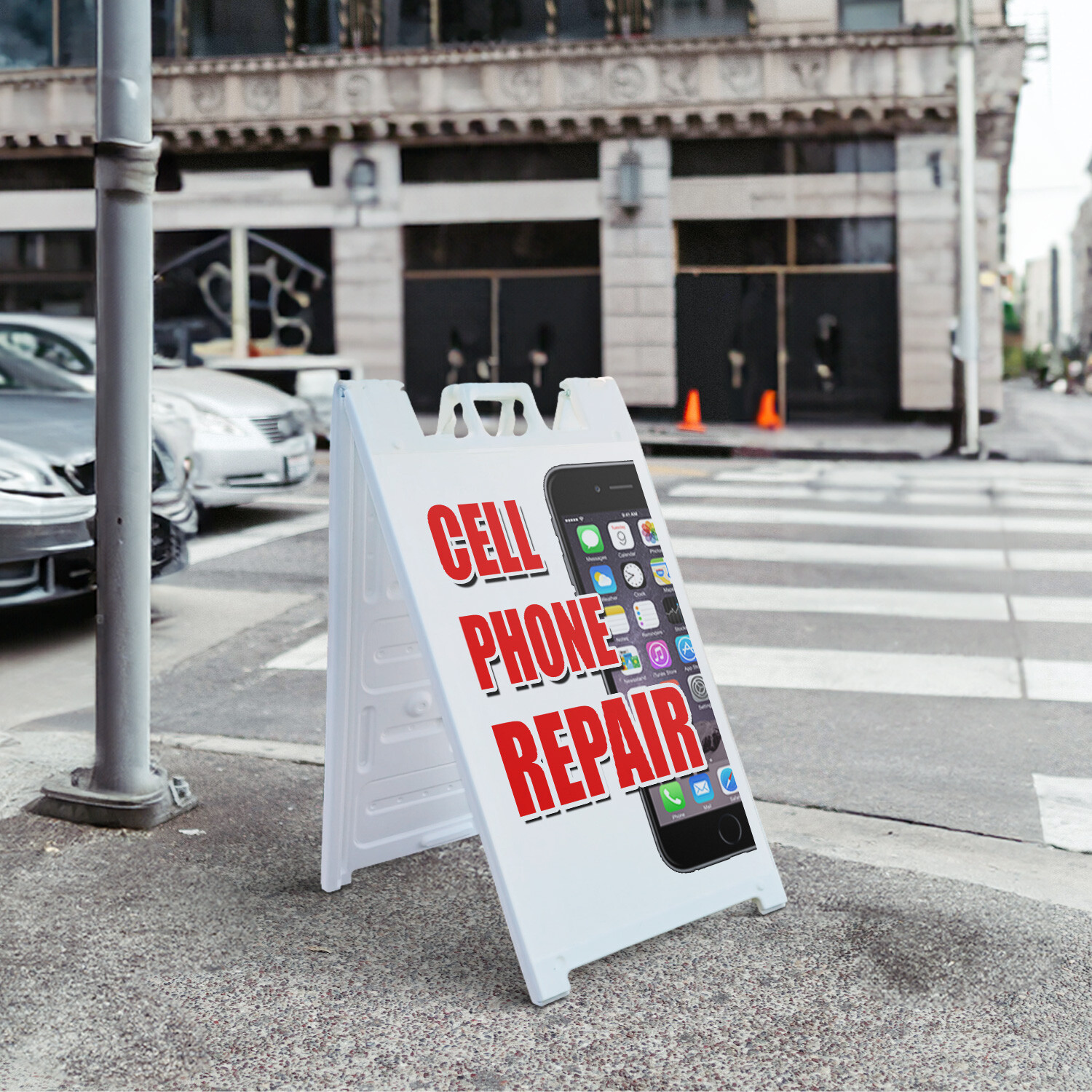 A-frame Sidewalk Cell Phone Repair 24″ x 36″ Double Sided A-Frame Sidewalk Sign