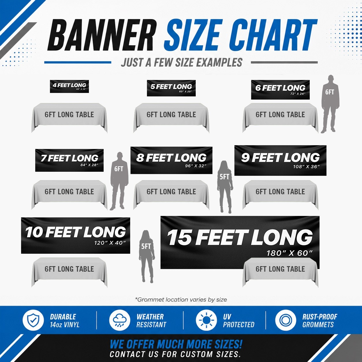 Custom Vinyl Banner Personalized Outdoor Waterproof Sign w/ Grommets Any Size