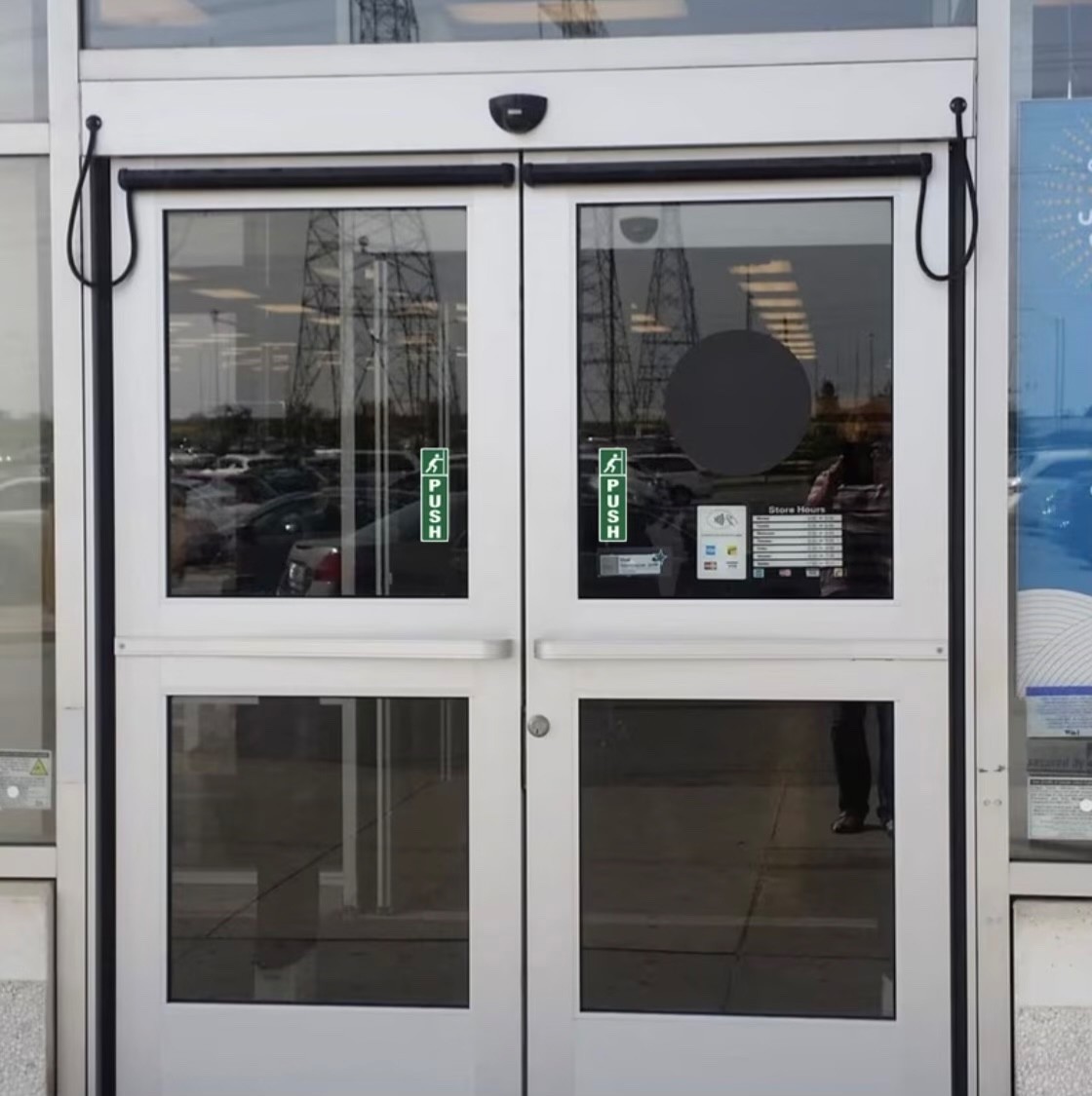Push or Pull Vertical Vinyl Door Sign Sticker Office Gym Gas Station