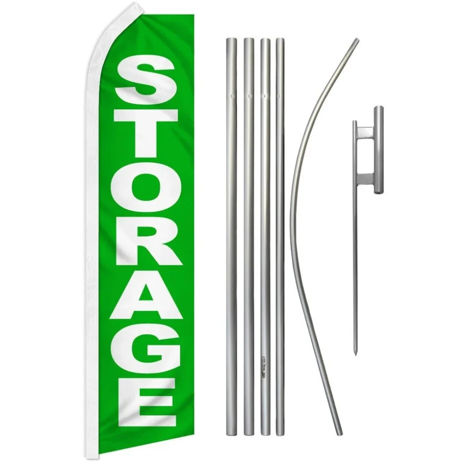 Storage (Green) Swooper Flutter Feather Advertising Flag & Pole Kit