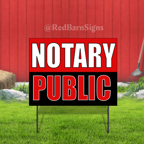 Notary Public Indoor Outdoor Coroplast Yard Sign
