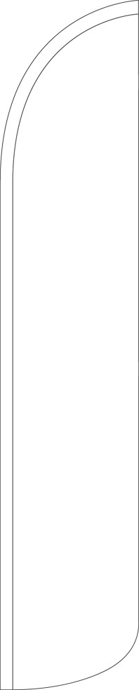 Solid White 15′ Tall Windless Swooper Feather Banner Flag & Pole Kit