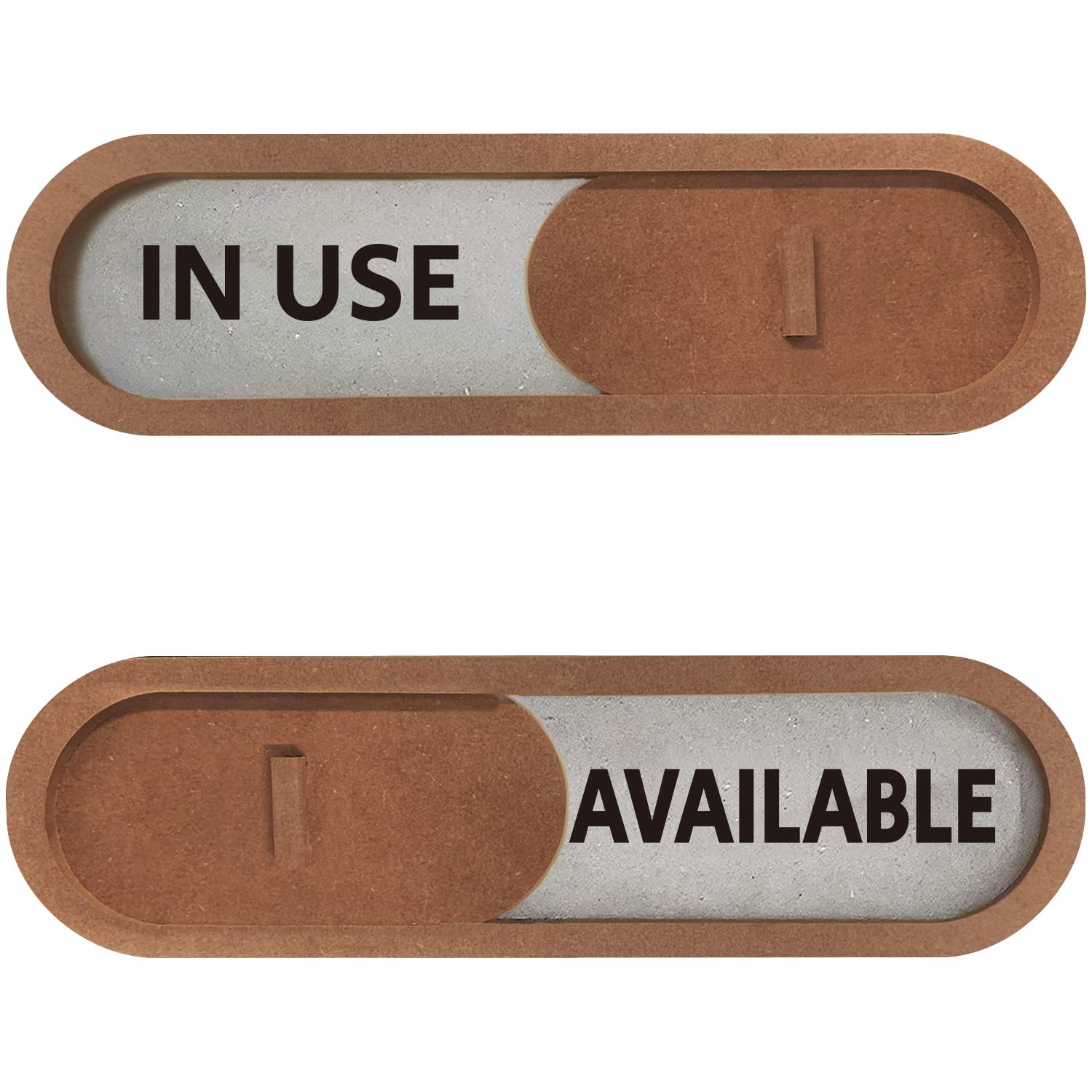 7.5×2.2 Inch Brown Premium MDF In Use Available Privacy Slider Door Sign