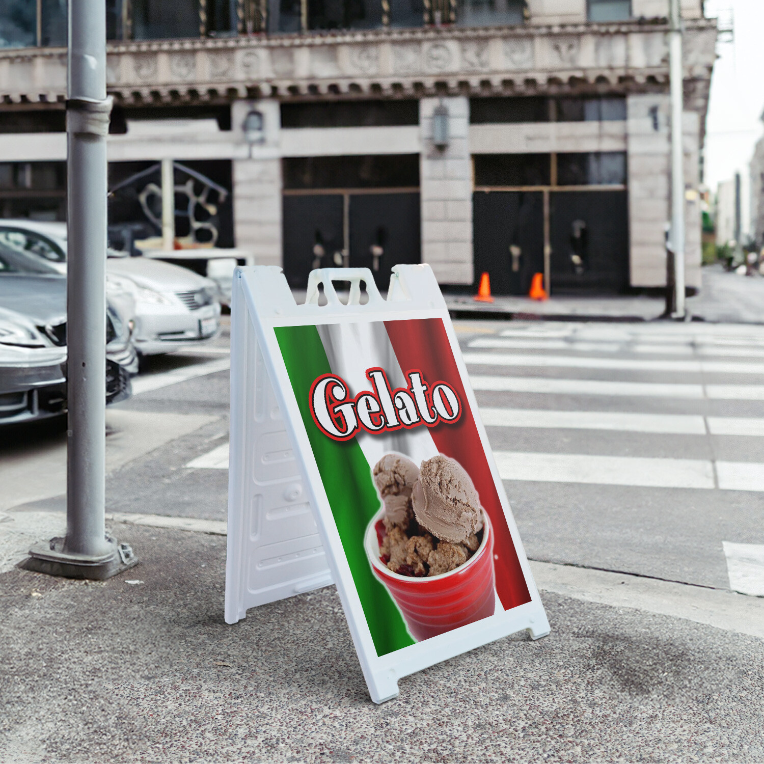 A-frame Sidewalk Gelato 24″ x 36″ Double Sided A-Frame Sidewalk Sign