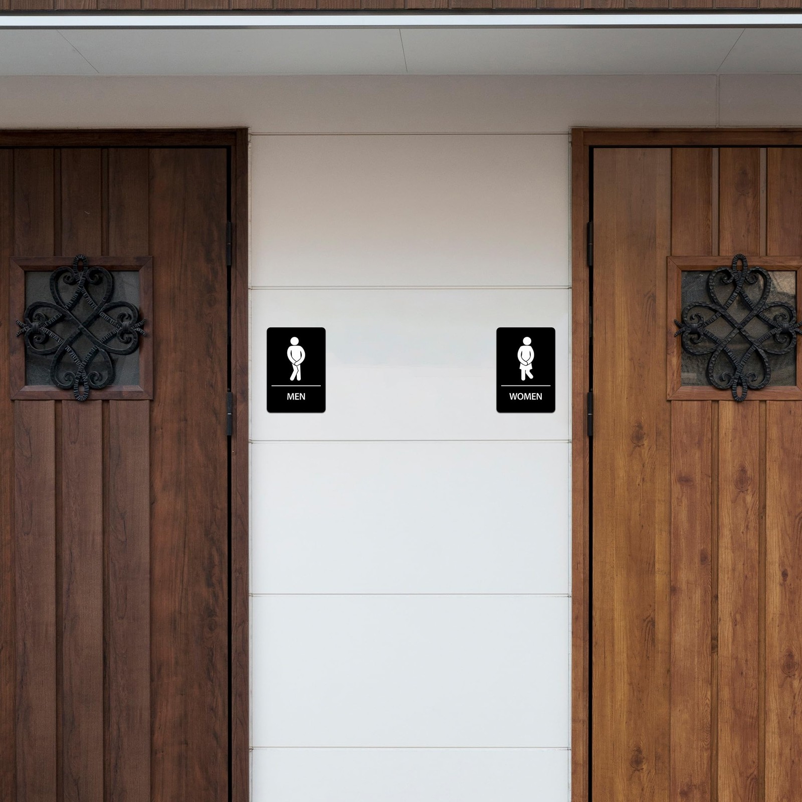 2 PCS Men and Women Restroom Signs for Home and Business, Self-adhesive Water…