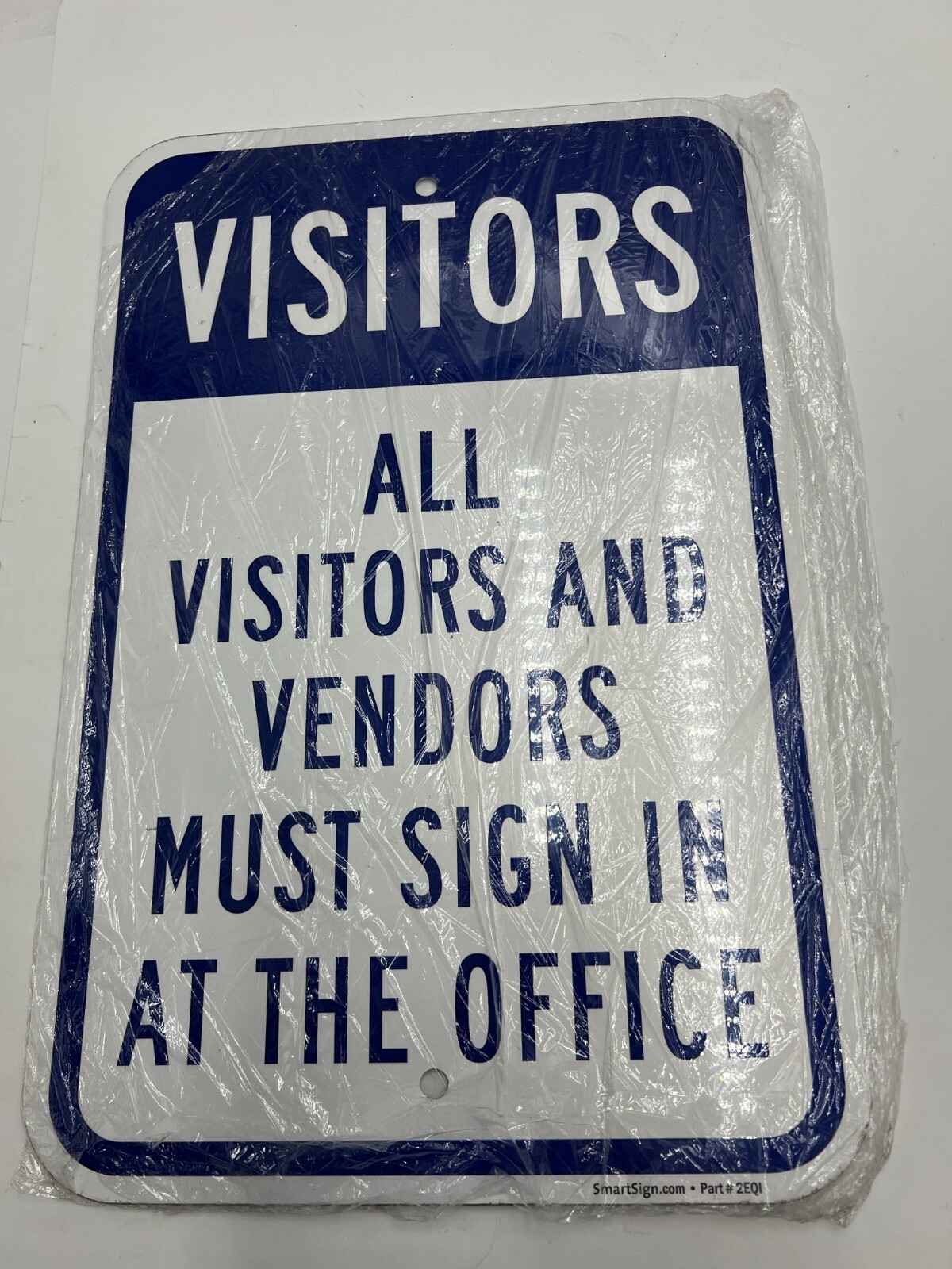 Qty 2 SmartSign All Visitors and Vendors Must Sign In Office Sign 12 x 18″ 2EQI