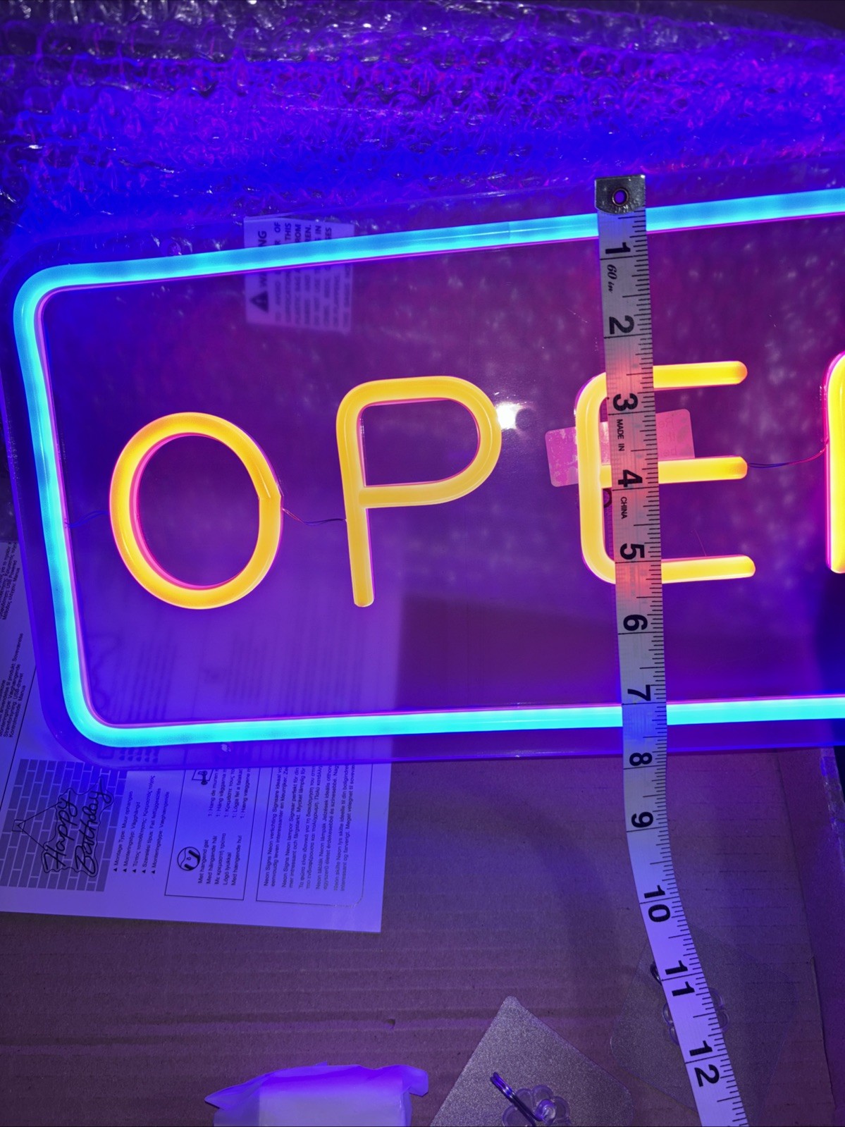 Vibrant “OPEN” LED Neon-Style Sign – Blue And Red Illumination