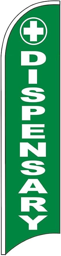 DISPENSARY Windless Swooper Flag Feather Banner Sign 2.5×11.5 Ft gb