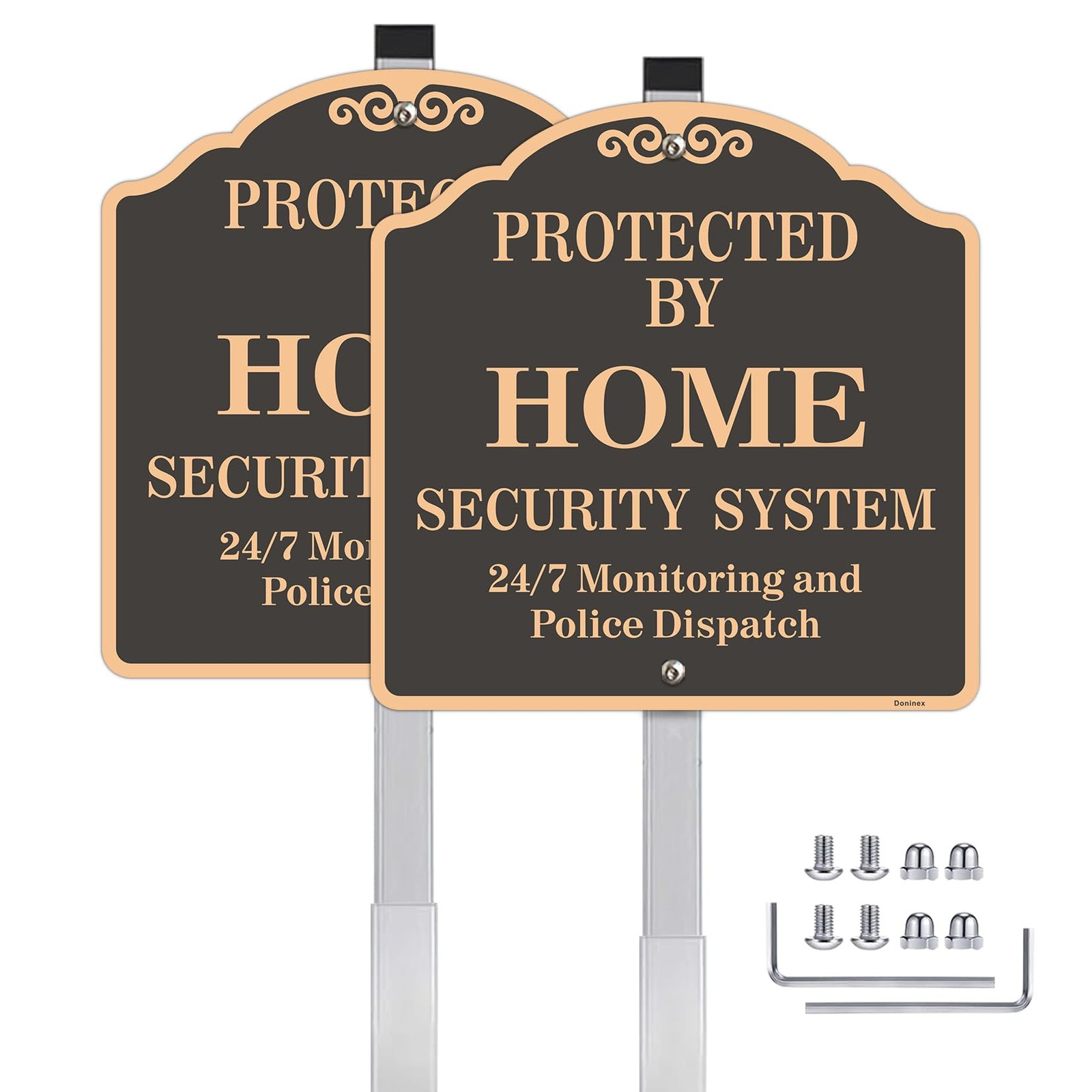 Large (2 Pack) 12X12 Inch Home Security System Yard Sign, Reflective, Aluminu…