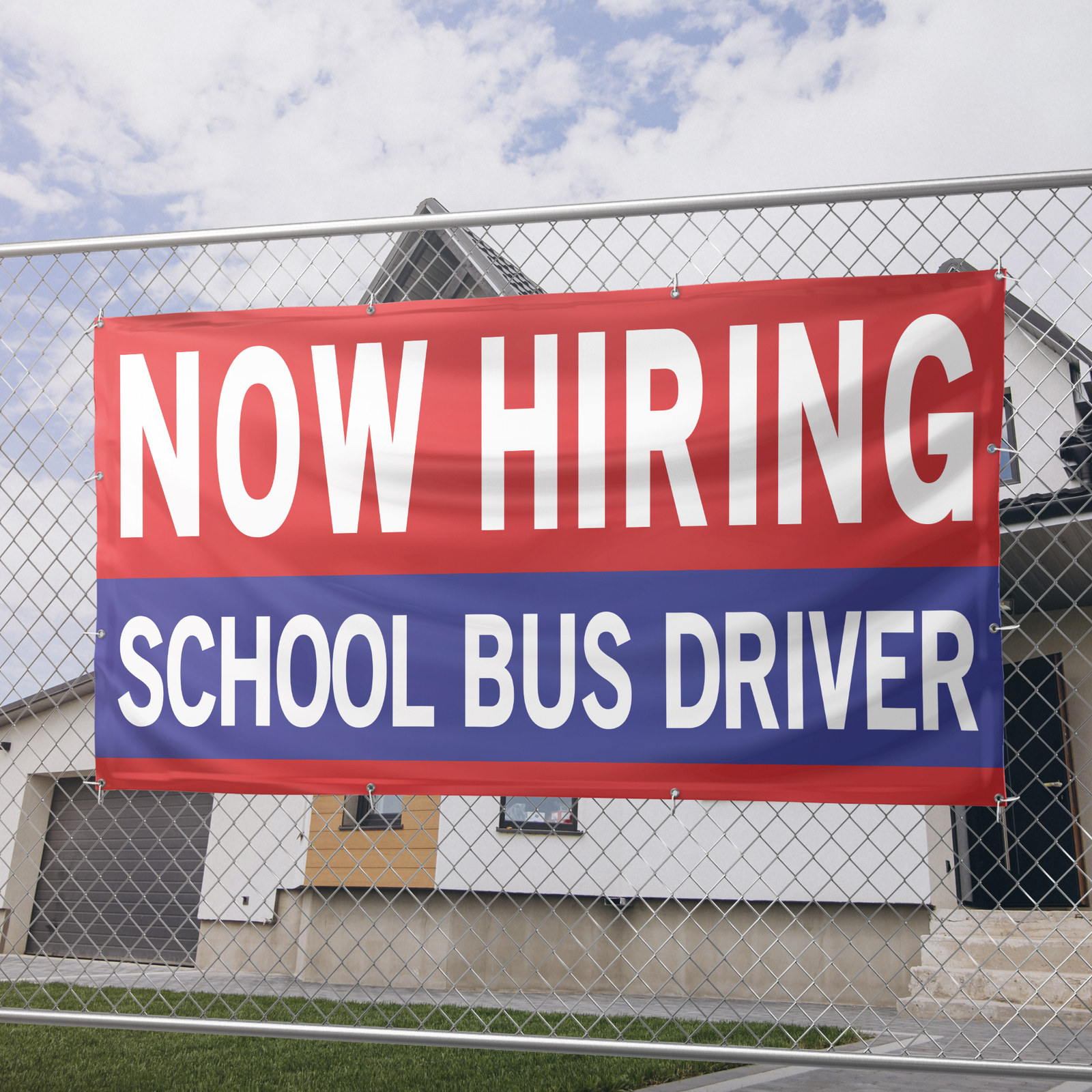 Now Hiring School Bus Drivers 13 oz Heavy Duty Vinyl Banner School Bus Driver