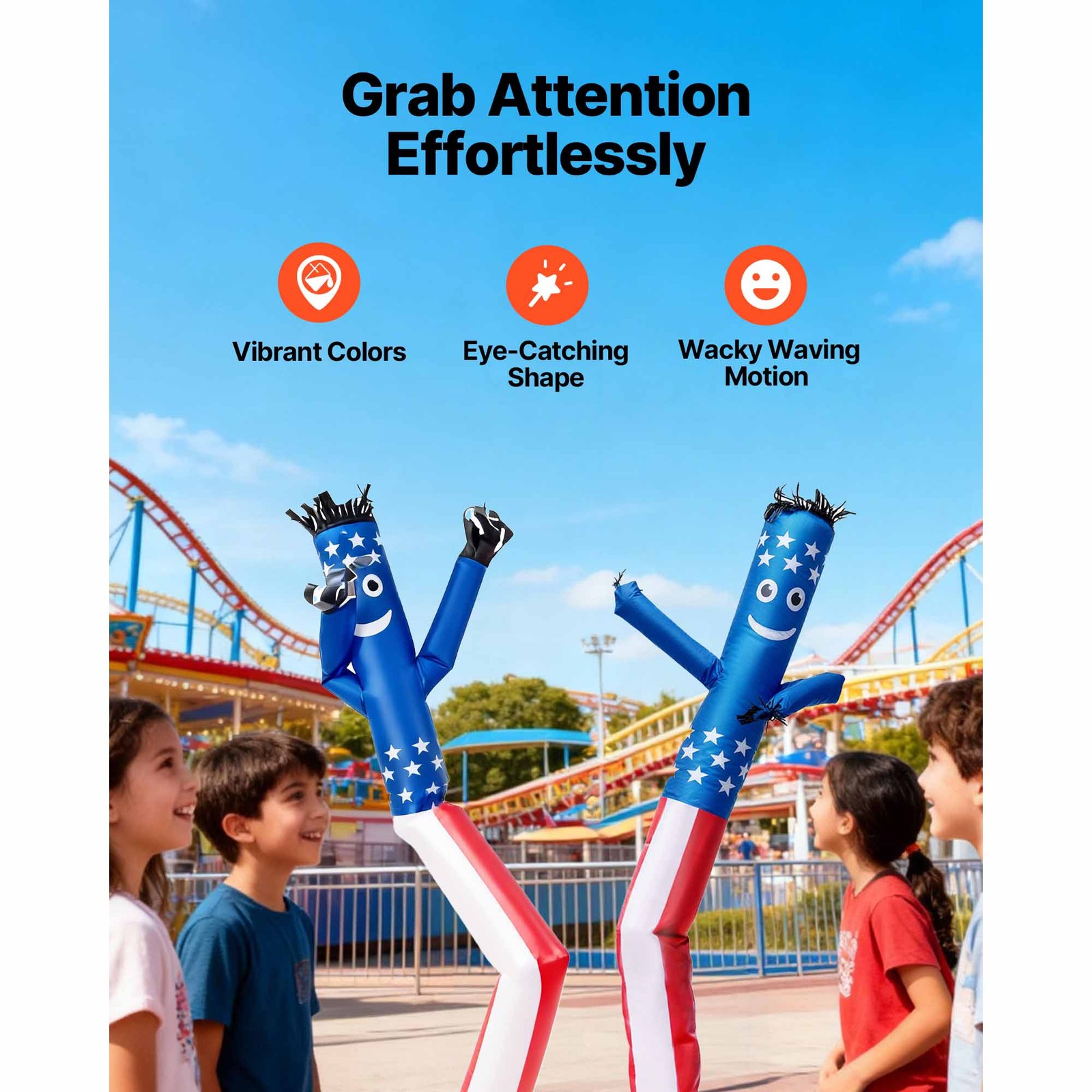 Uimoso Inflatable Tube Man with 3/4 HP Blower Fan, 10 ft Waving Dancing Figure