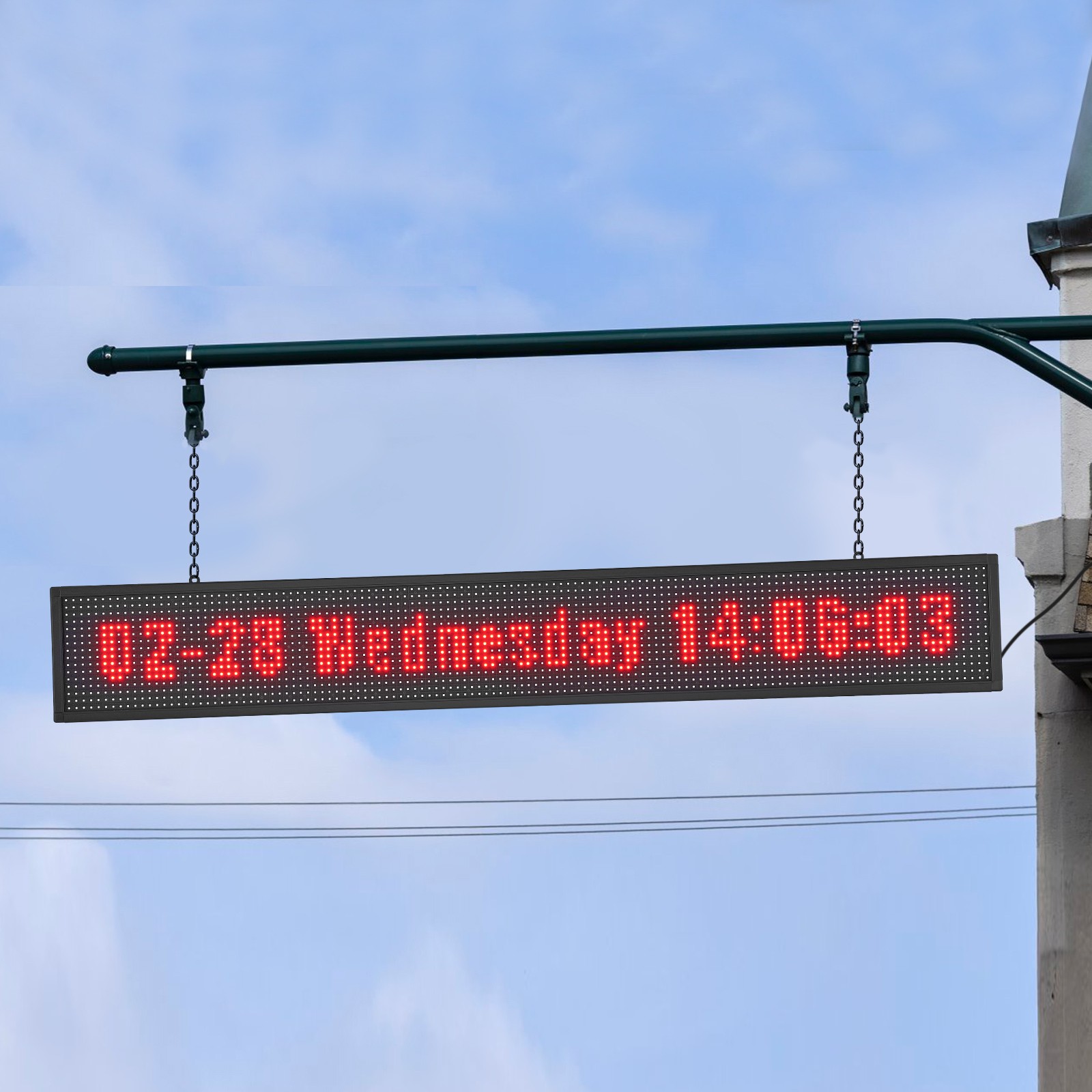 VEVOR 52″x8″ Programmable LED Sign Scrolling Display Board P10 Full Color