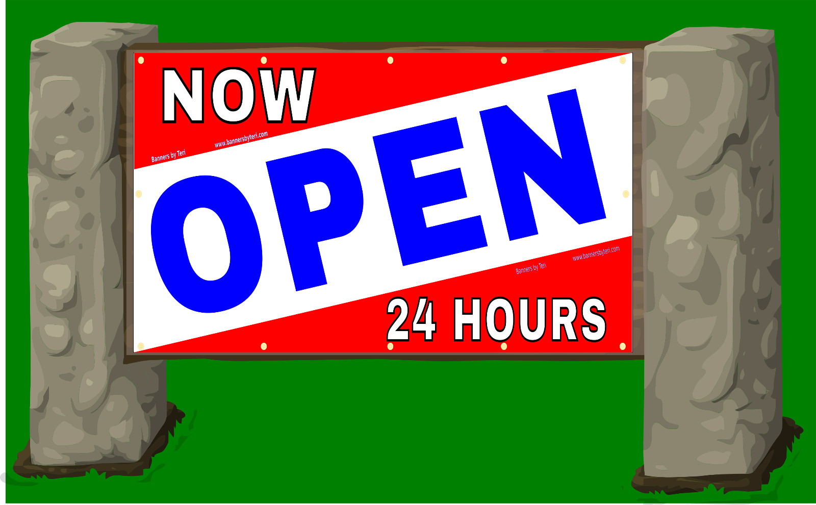 NOW OPEN 24 HOURS – Vinyl Banner Signs – Fast Shipping – USA MADE -HIGH QUALITY