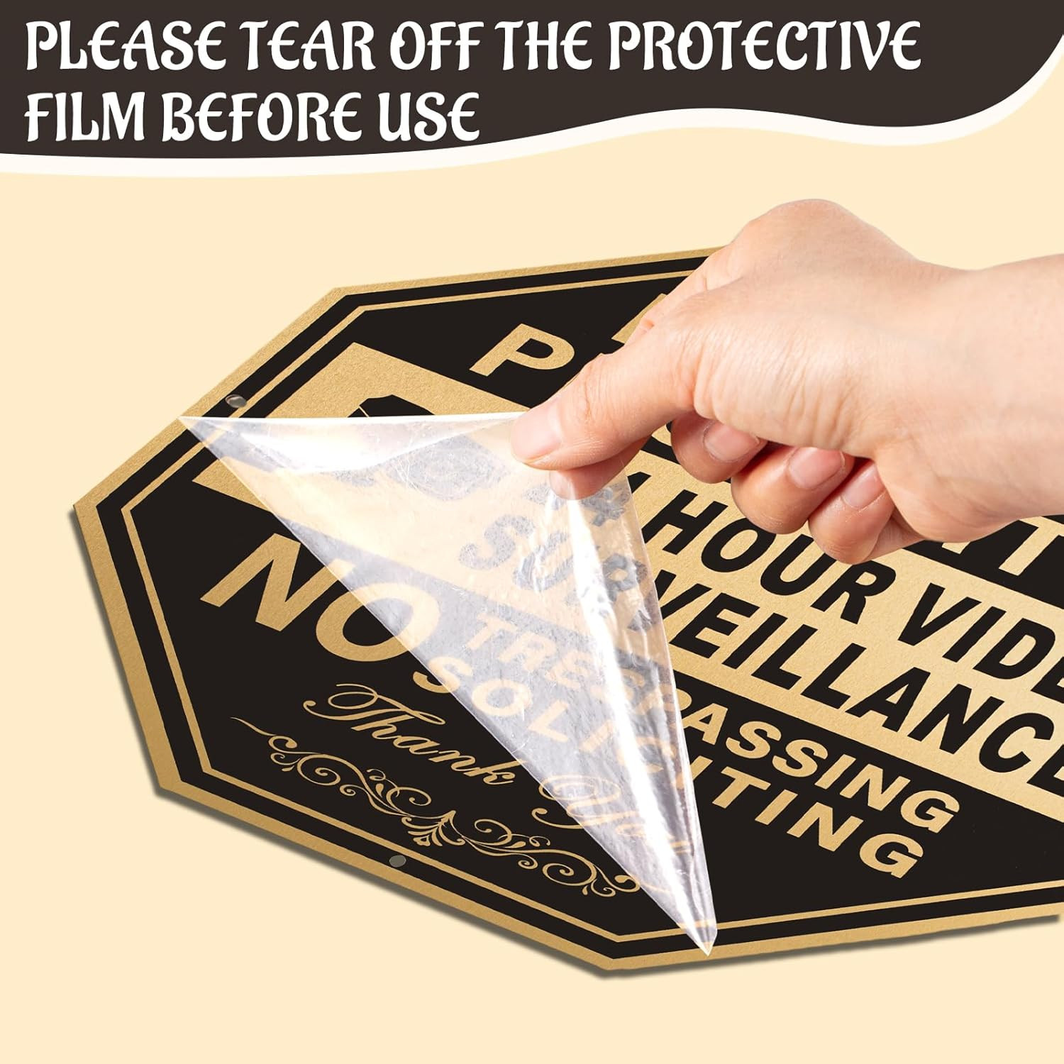 Elegant No Trespassing Signs Private Property Video Surveillance Aluminum 2 Pack