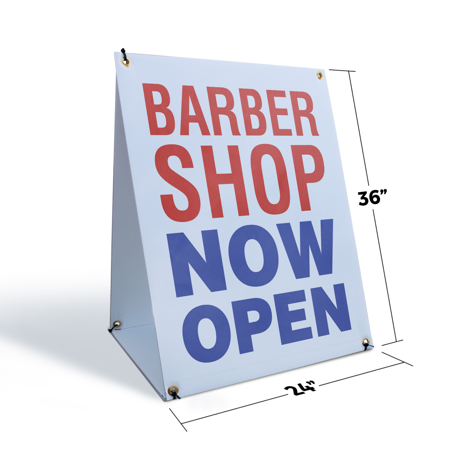 Barber Shop Now Open A-Frame Sidewalk Sign Salon Grand Opening Walk Ins Now