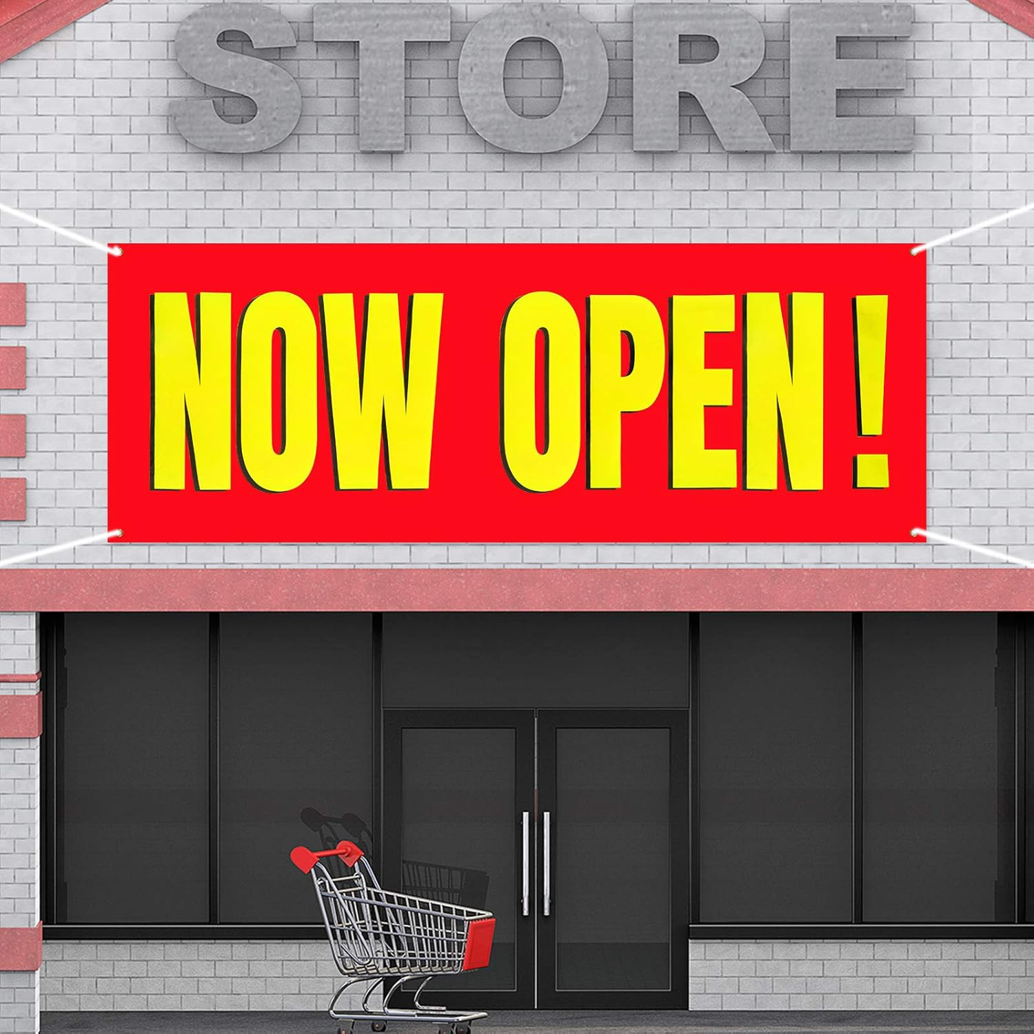 3 x 8 Feet Banner Outdoor, Indoor Sign Polyester Cloth Now Open Sign!