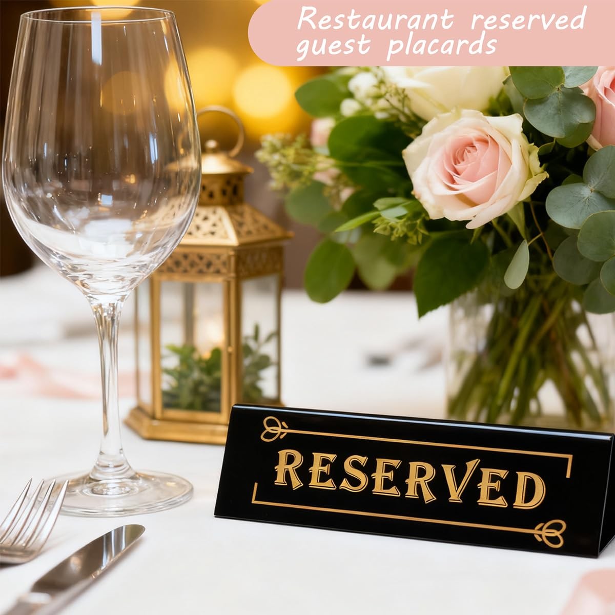 10PCS Acrylic Reserved Table Signs – 6x2x1.6 in Table Tent – Double-Sided, Wa…