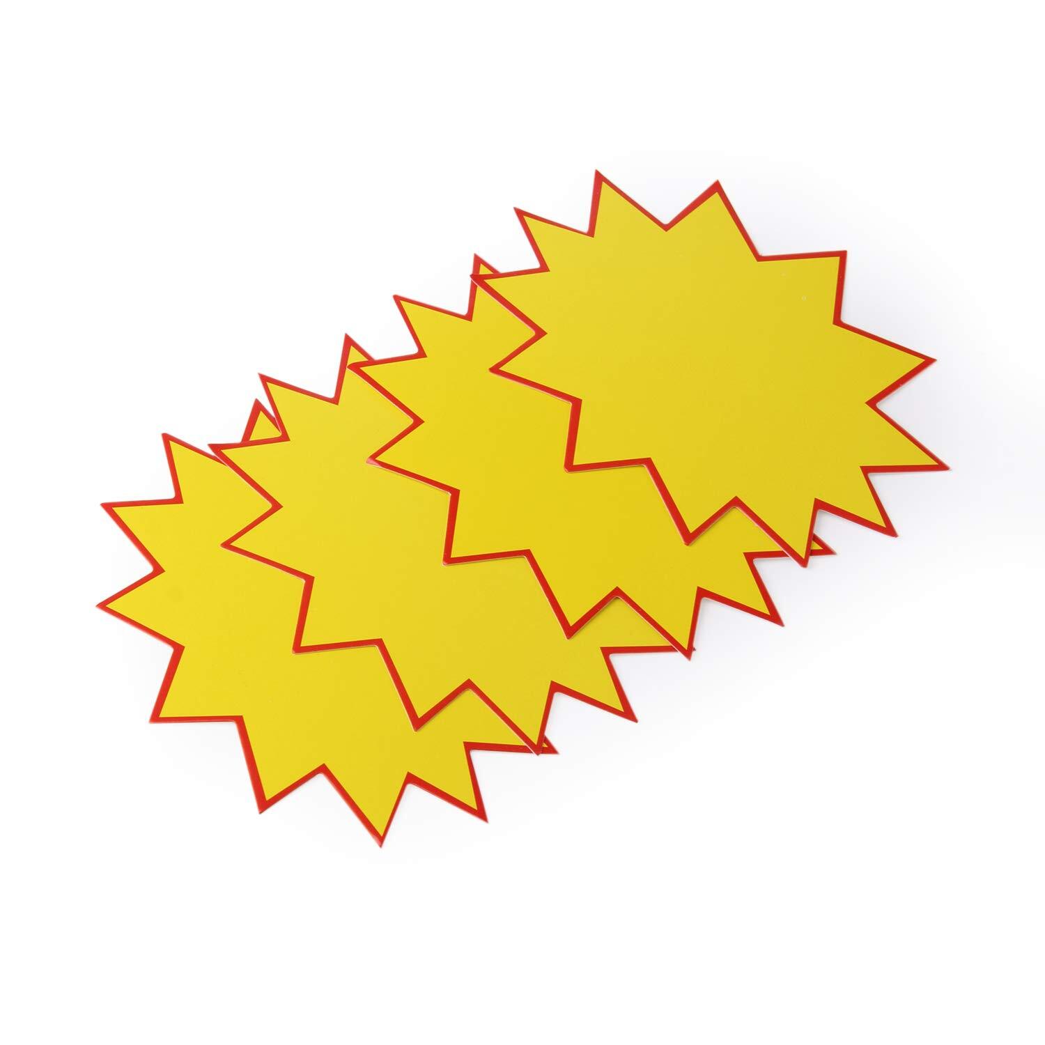 200 Pcs Blank Star Burst Retail Sale Signs Price Label Tags for Garage Sales