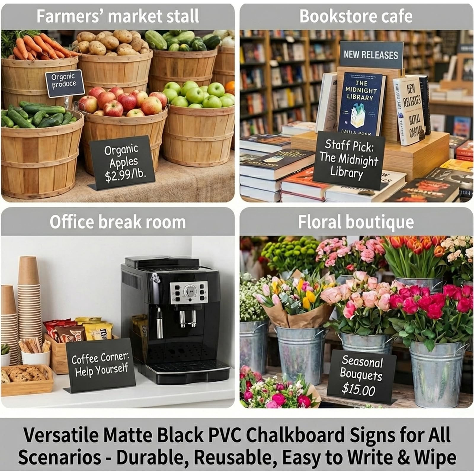 Mini Chalkboard Signs for Food Display, 32 Pack 4″x3″ Buffet Food Labels with…