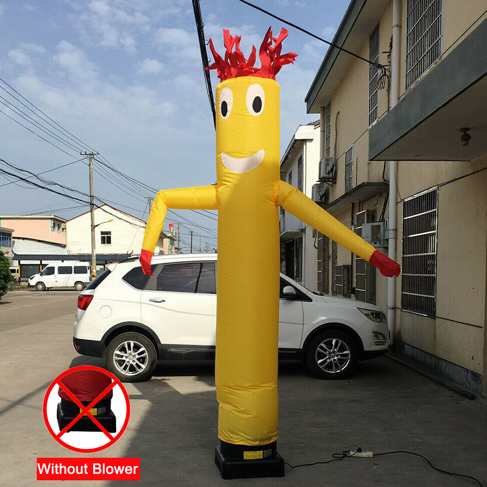 10FT Inflatable Tube Yellow Wind Dancer Air Puppet Sky Wavy Man For Shop/Mall
